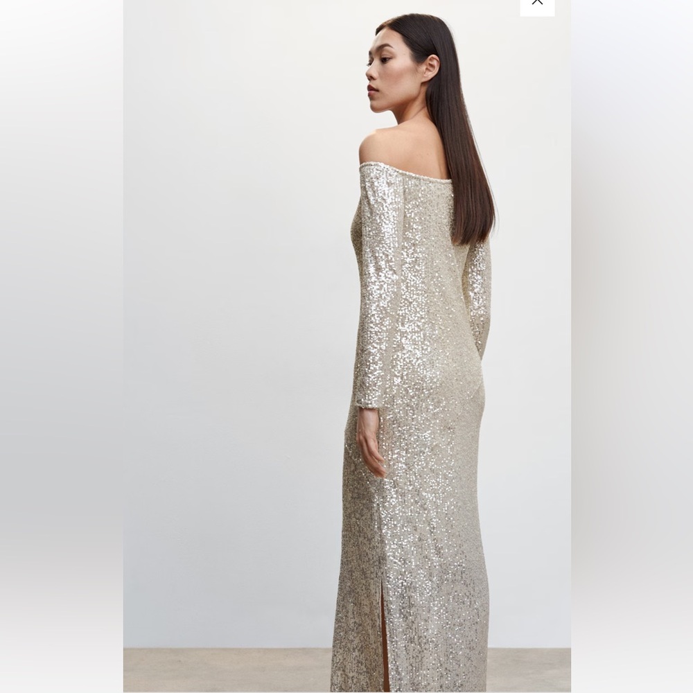 New MANGO Asymmetric sequin dress